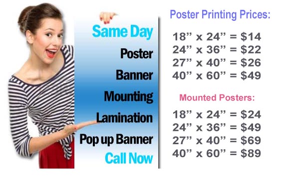 Cheap Poster Printing Los Angeles, Glossy or Matte